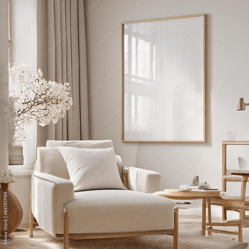 Frame mockup with miror reflect, Big paper size. Living room wall poster mockup. Interior mockup with house background. Modern interior design. 3D render Frame mockup with miror reflect, Big paper size. Living room wall poster mockup. Interior mockup with house background. Modern interior design. 3D render