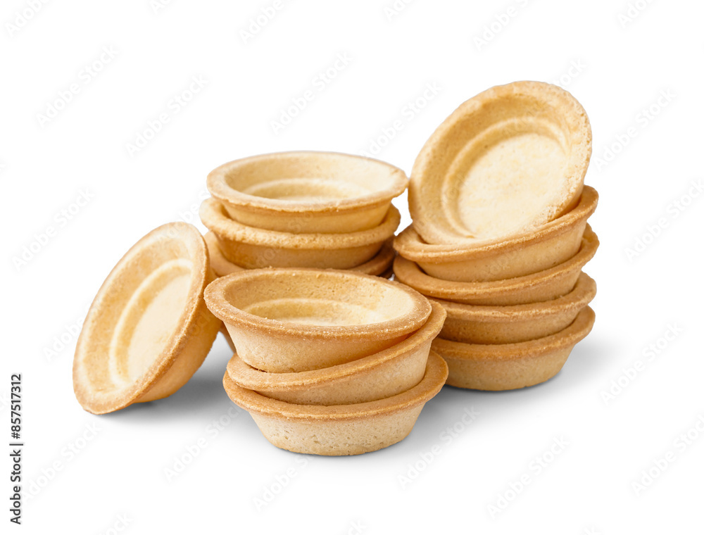 Heap of homemade tartlets isolated on white background Heap of homemade tartlets isolated on white background