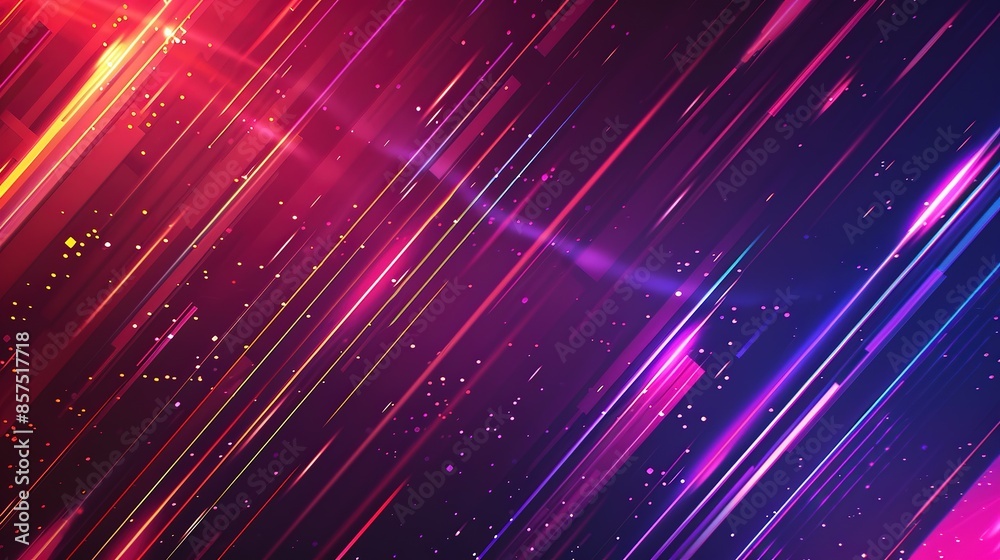 Fototapeta premium Abstract futuristic background with pink blue glowing neon moving high speed wave lines generative ai image