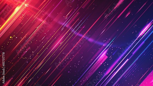 Abstract futuristic background with pink blue glowing neon moving high speed wave lines generative ai image