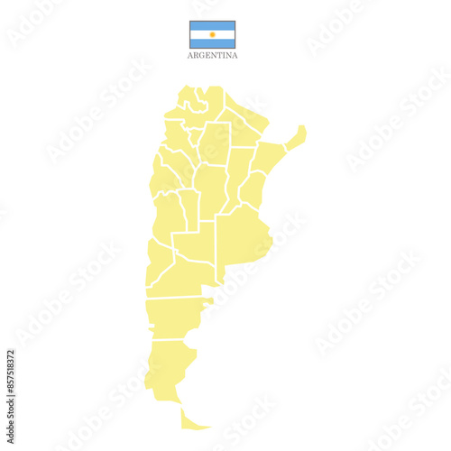 Silhouette and colored (creamy) argentina map