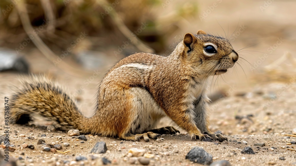 A Curious Ground Squirrel with a Bushy Tail A Curious Ground Squirrel with a Bushy Tail