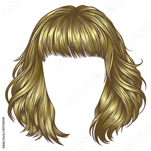 trendy woman disheveled hairs yellow colors . 
 beauty fashion .  realistic 3d 
