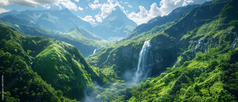 Background of Landscape. Real Photography of Mount Ranges in Spring Background of Landscape. Real Photography of Mount Ranges in Spring