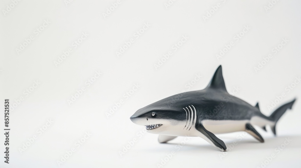 Fototapeta premium Realistic model of shark on white background