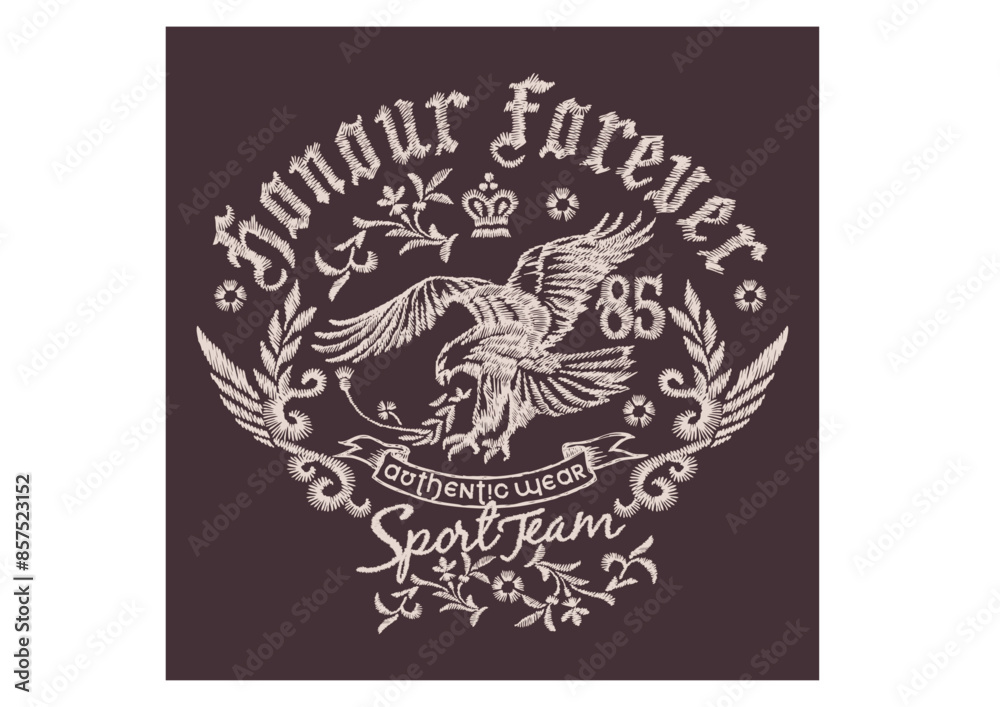 Eagle and ornaments vector design.