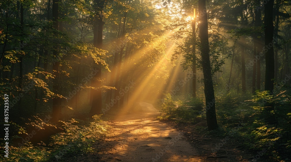 Naklejka premium Strength in simplicity: one path, one goal, one beam of light.