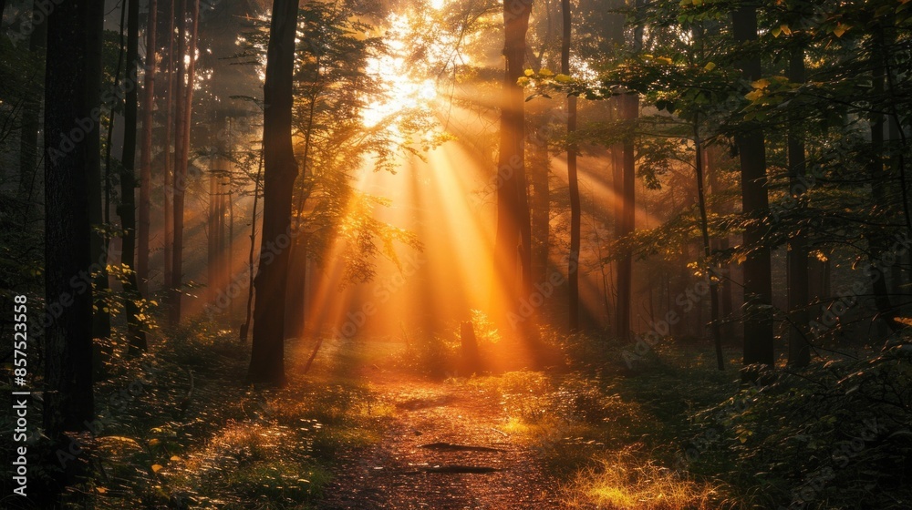 Obraz premium Strength in simplicity: one path, one goal, one beam of light.