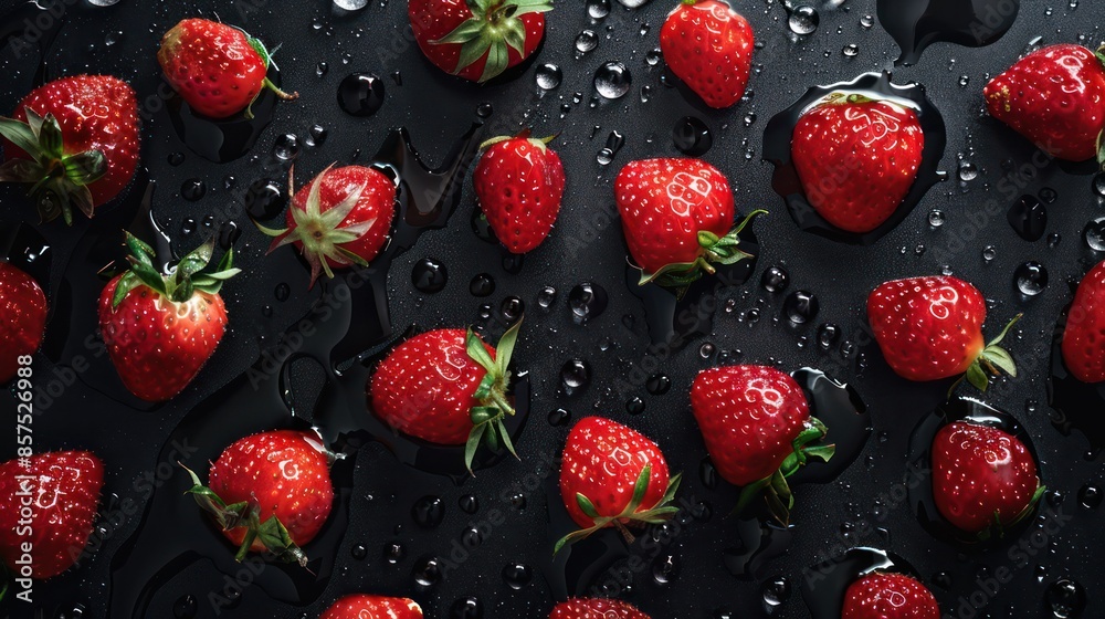 Berry explosion. Strawberry in water splash. Black background Berry explosion. Strawberry in water splash. Black background
