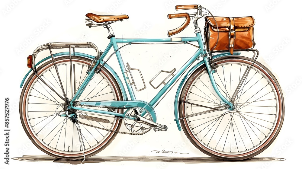 Turquoise Mens Touring Bicycle Drawing
Turquoise Mens Touring Bicycle Drawing