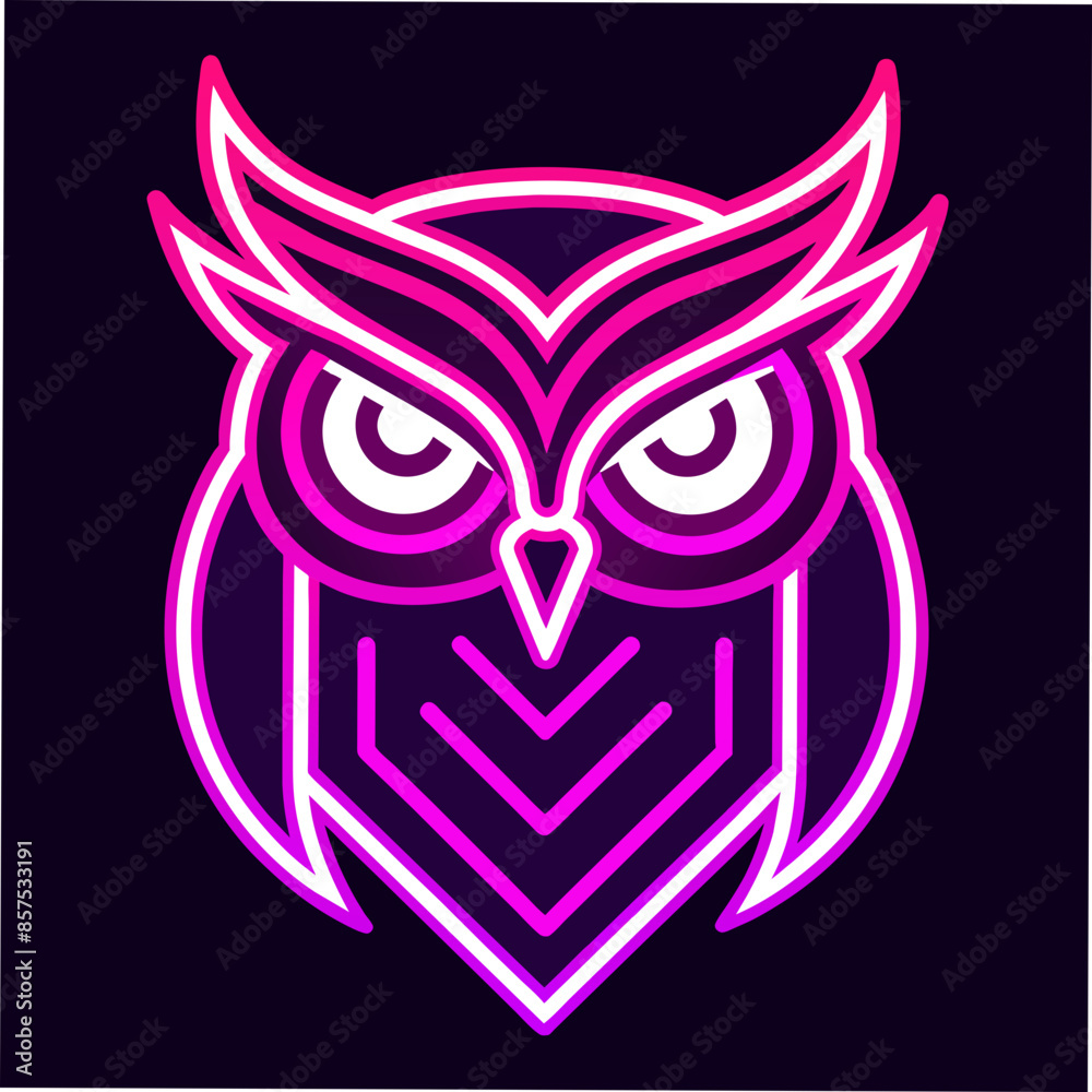 Neon Owl Logo Vector Illustration Design Neon Owl Logo Vector Illustration Design