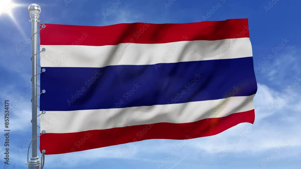 Thailand Flag With Clouds New Style V02 Thailand Flag With Clouds New Style V02