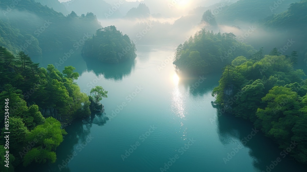 Calming Photography Reference. Lake View of Spring in Vibrant Color Calming Photography Reference. Lake View of Spring in Vibrant Color