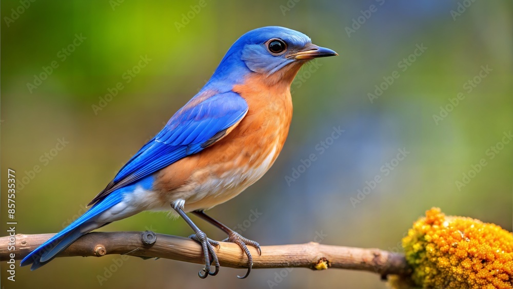 Obraz premium A tale of a bluebird who flew away and is looking for his lover
