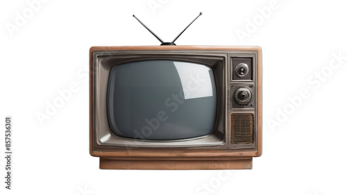 old tv set isolated on white background , transparent png image