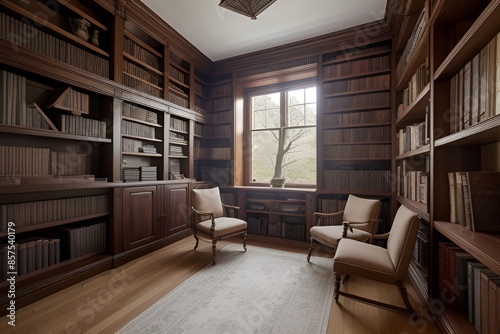 Wallpaper Mural cozy library room with books interior Torontodigital.ca