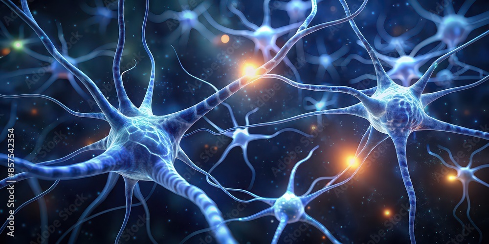 Close-up image of neurons transmitting signals, neurons, close-up, transmission, electrical, cells, science, biology, connections, microscope, brain, genetic, research, medical Close-up image of neurons transmitting signals, neurons, close-up, transmission, electrical, cells, science, biology, connections, microscope, brain, genetic, research, medical