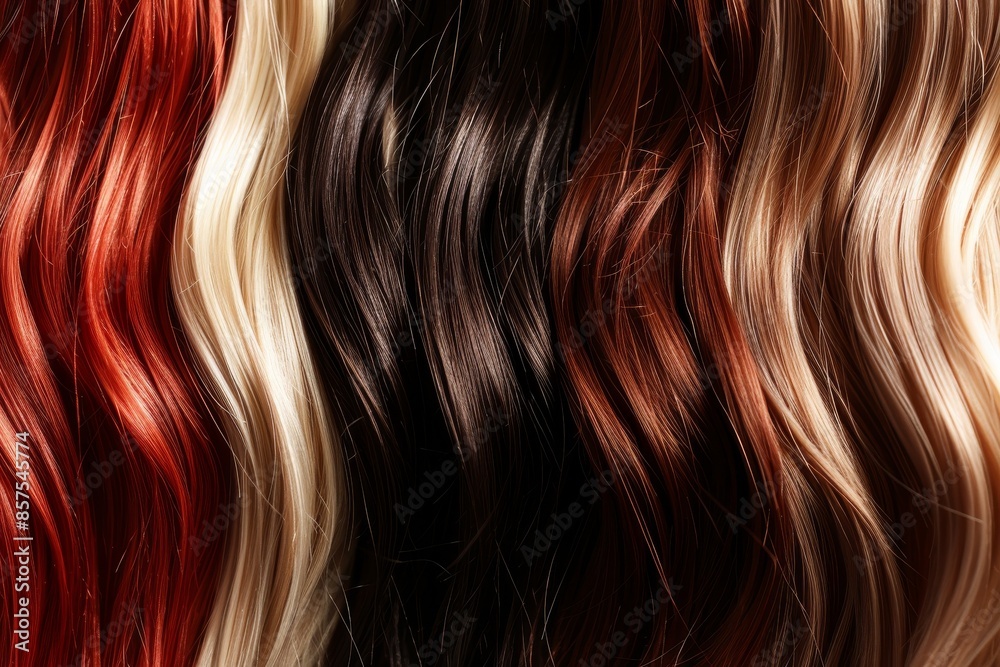 Shiny, natural hair extensions in various colors Shiny, natural hair extensions in various colors