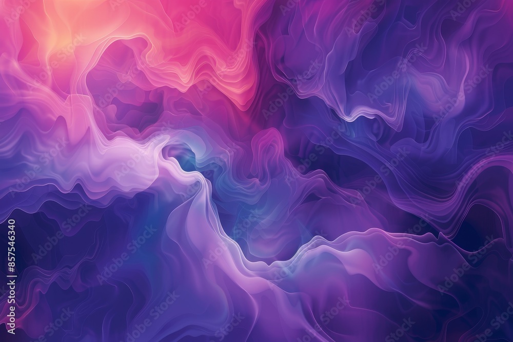 Fototapeta premium Bright abstract waves in pink and blue hues