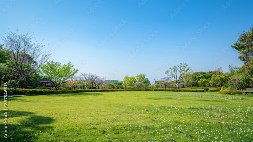 Outdoor Picture Reference. Open Lawn Foreground with Grass and Clear Sky Outdoor Picture Reference. Open Lawn Foreground with Grass and Clear Sky