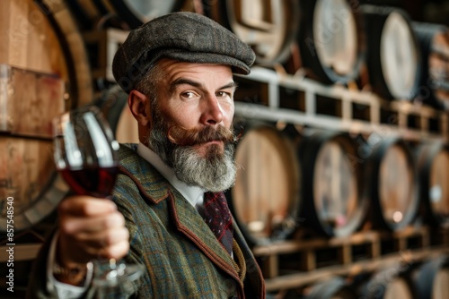 Enologist Analyzing Wine photo