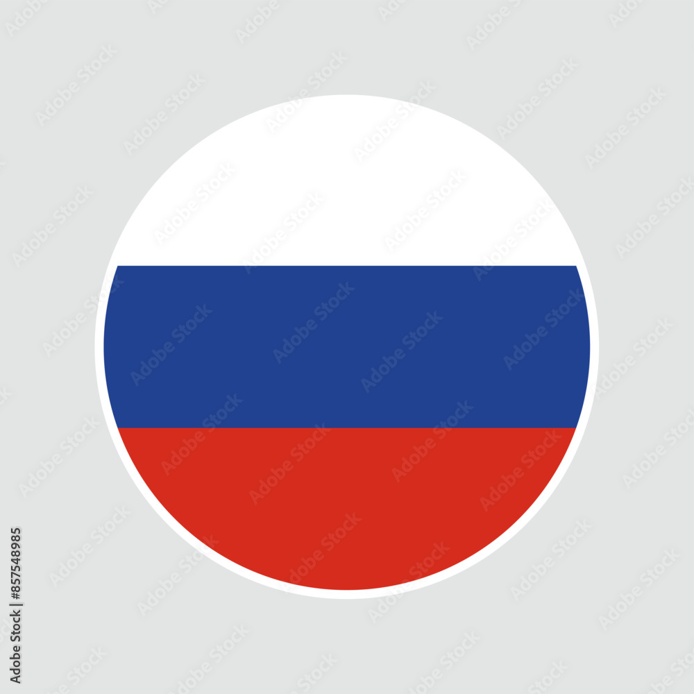 The flag of Russia. Flag icon. Standard color. Round flag. Computer illustration. Digital illustration. Vector illustration. The flag of Russia. Flag icon. Standard color. Round flag. Computer illustration. Digital illustration. Vector illustration.