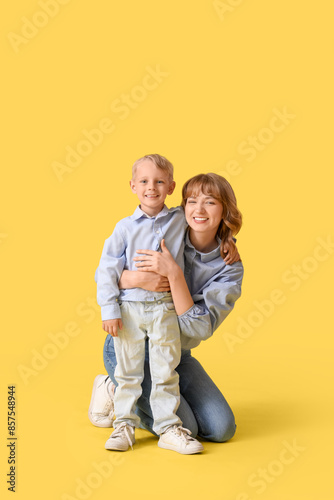 Happy mother and her little...