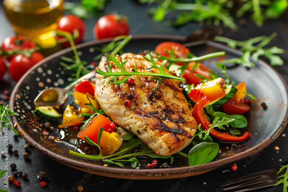 grilled chicken breast with vegetables grilled chicken breast with vegetables