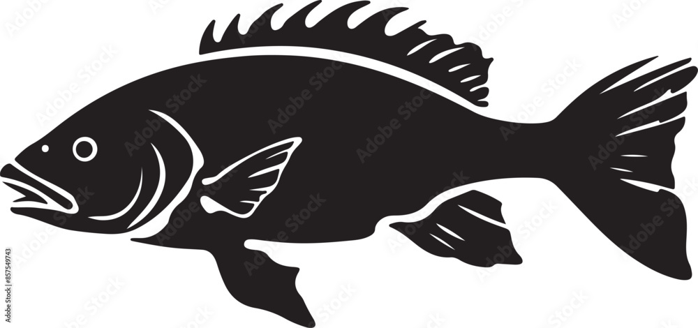 Fototapeta premium Set of the Fish silhouette
