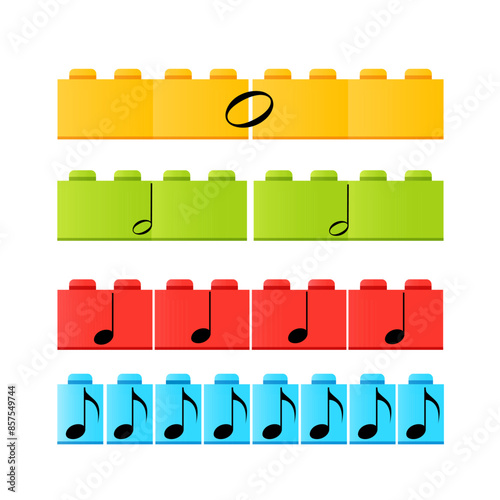 List of musical notes learning for kids education.	
