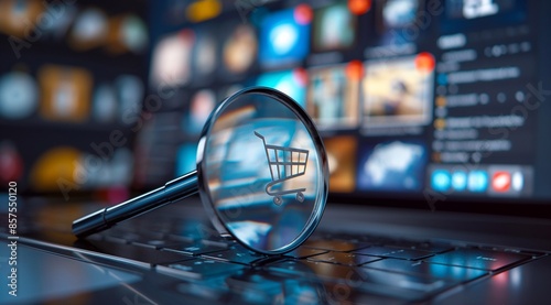 E-commerce search with product suggestions. Consumer convenience and utilization concept.