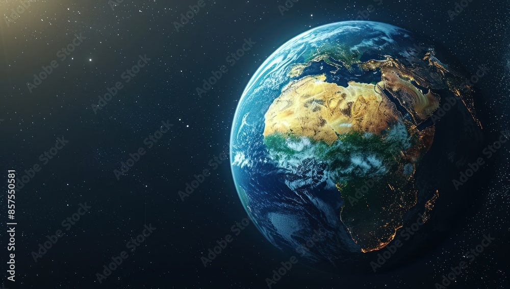 Obraz premium Earth From Space: Africa and the Middle East Illuminated