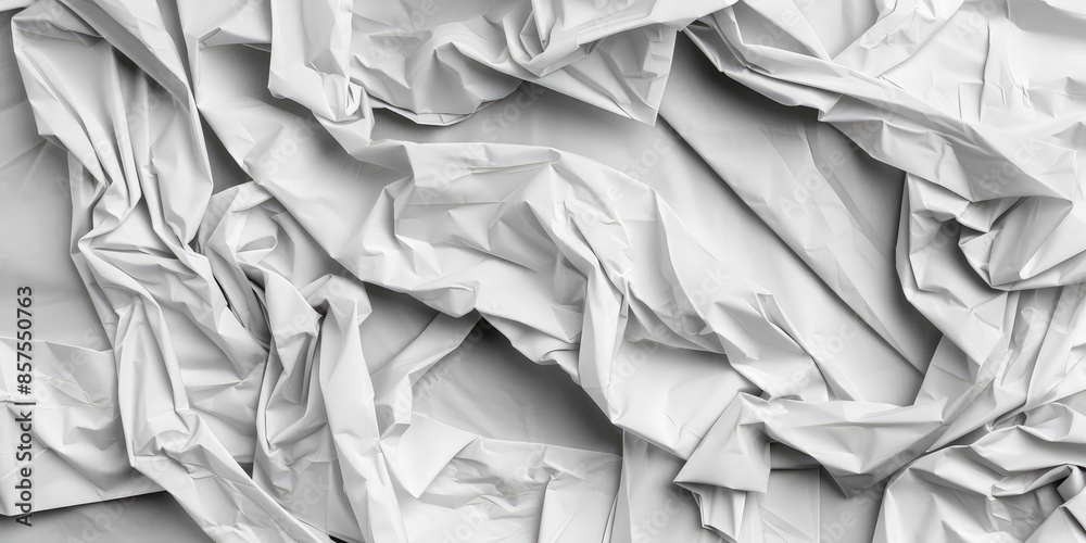 Obraz premium Background of Creased blank poster texture. Crumpled thin paper with folds