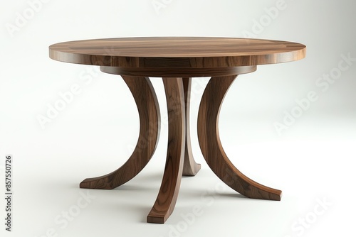 Modern Wooden Dining Table with Curved Legs