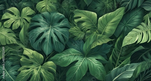 Wallpaper Mural Leaf background. Green leaf patern background Torontodigital.ca