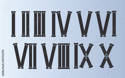 Roman numerals set 