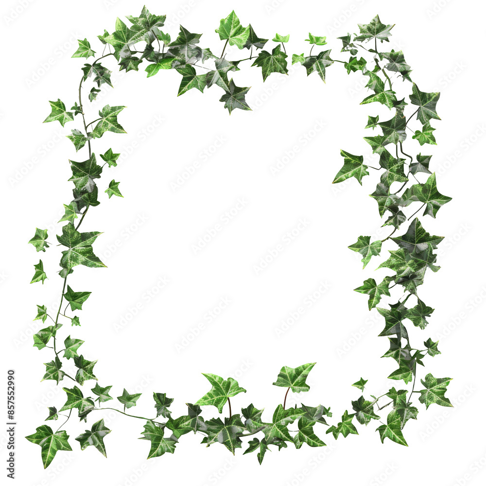 Green ivy border isolated on a transparent background Green ivy border isolated on a transparent background