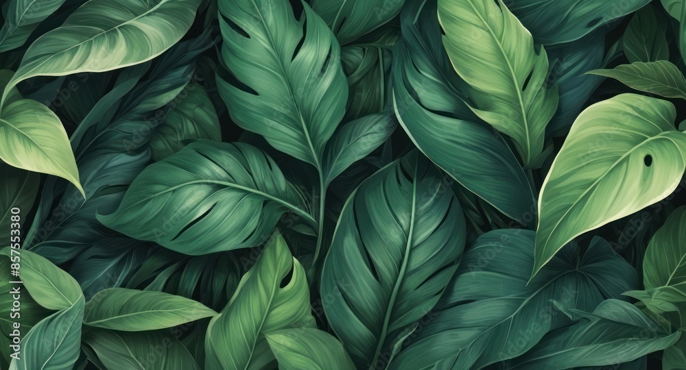 custom made wallpaper toronto digitalLeaf background. Green leaf patern background