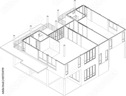 3D illustration of residential project