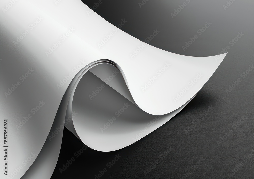 Fototapeta premium Abstract White Paper on a Black Background