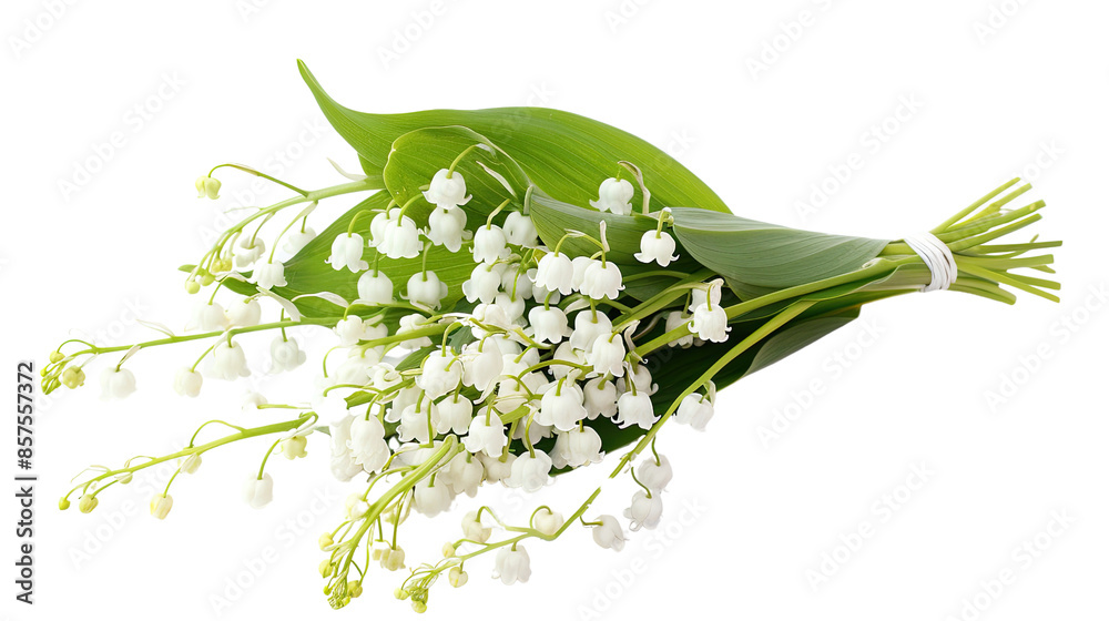 Obraz premium Lily of the valley flowers on a transparent background