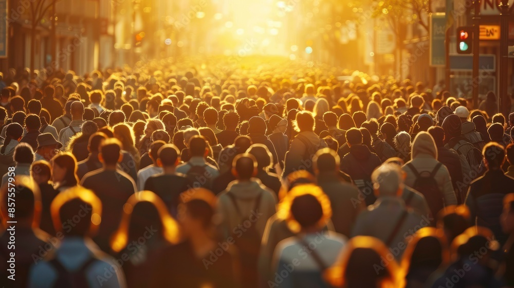 Obraz premium Sunset Crowd Commute