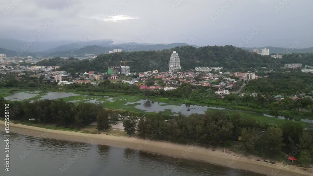 The aerial view of Kota Kinabalu in the Sabah state of Malaysia