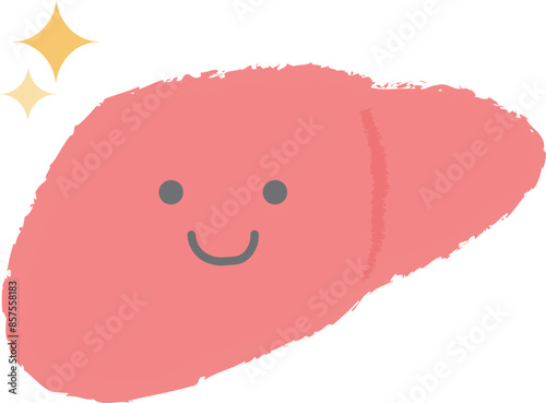 健康・元気な肝臓　手書き風のキャラクター