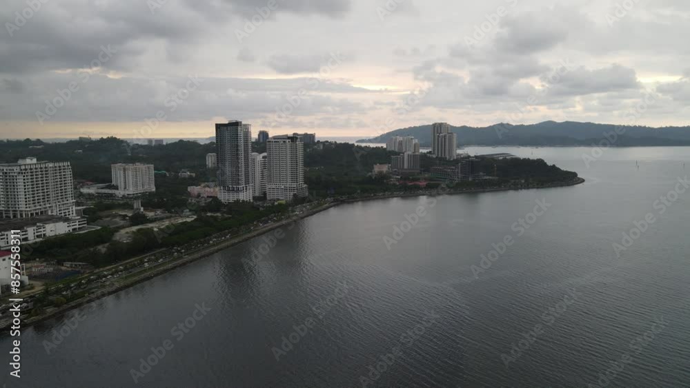 The aerial view of Kota Kinabalu in the Sabah state of Malaysia The aerial view of Kota Kinabalu in the Sabah state of Malaysia