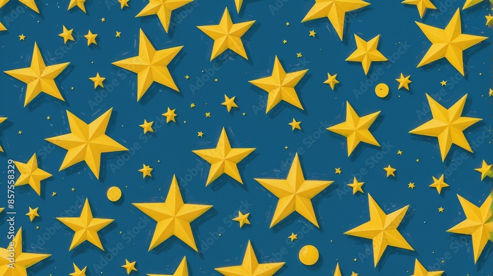 seamless pattern with stars in blue sky background. seamless pattern with stars in blue sky background.