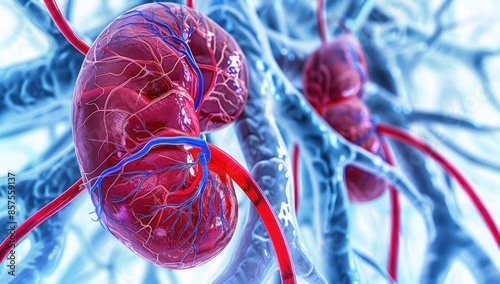 Human Kidney Anatomy Illustration photo