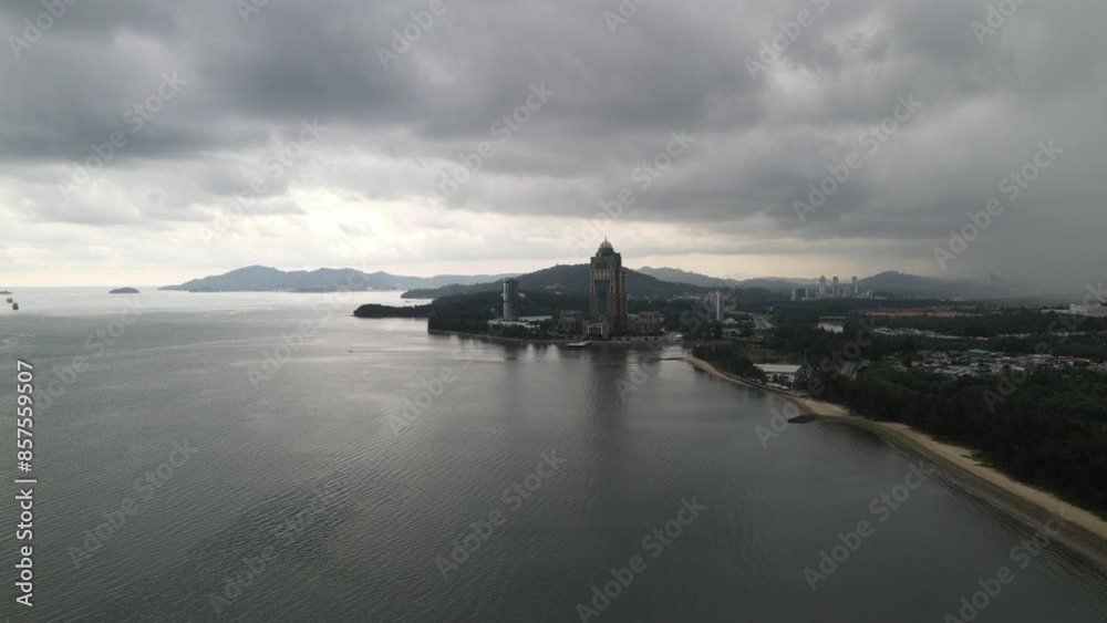 The aerial view of Kota Kinabalu in the Sabah state of Malaysia