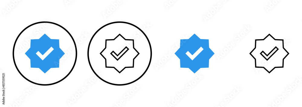 verified icon set. verification check mark. approved icon Stock Vector ...