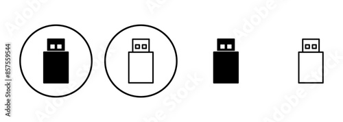 Usb icon set. Flash disk icon vector